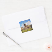 Uitzicht van de kathedraal van Wawel Vierkante Sticker (Envelop)
