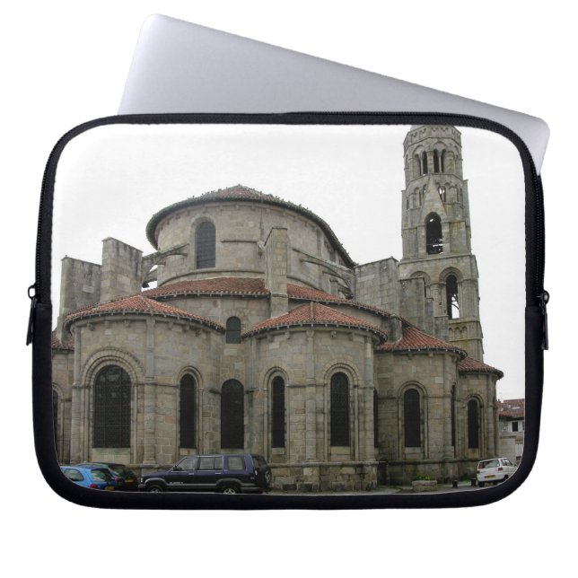 Uitzicht van de kerk (foto) laptop sleeve (Voorkant)