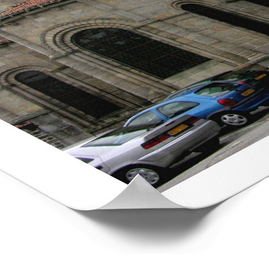 Uitzicht van de kerk (foto) poster (Hoek)