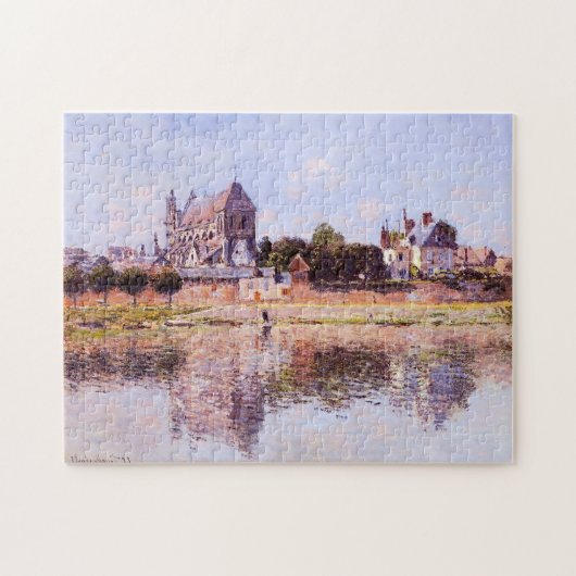 Uitzicht van de kerk in Vernon Monet Fine Art Legpuzzel (Horizontaal)