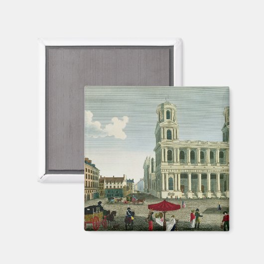 Uitzicht van de kerk Saint-Sulpice Magneet (Voorkant / Achterkant)
