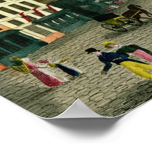 Uitzicht van de kerk Saint-Sulpice Poster (Hoek)