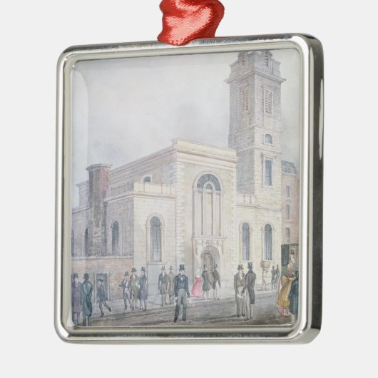 Uitzicht van de kerk van St. Bartholomew Metalen Ornament (Links)