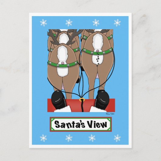Uitzicht van de Kerstman Feestdagenkaart (Voorkant)