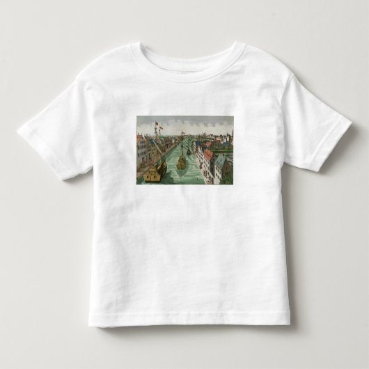 Uitzicht van de Kettel Gate in Delft (graving) Kinder Shirts (Voorkant)