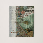 Uitzicht van de Kettel Gate in Delft (graving) Legpuzzel (Verticaal)