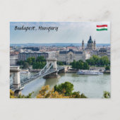 Uitzicht van de kettingbrug in Boedapest, Hongarij Briefkaart (Voorkant)