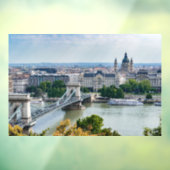 Uitzicht van de kettingbrug in Boedapest, Hongarij Raamsticker (Vel 3)