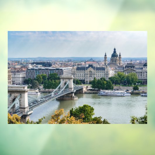 Uitzicht van de kettingbrug in Boedapest, Hongarij Raamsticker (Vel 3)