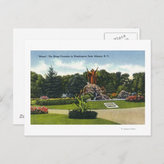 Uitzicht van de Kings Fountain in Washington Park, Briefkaart (Voorkant / Achterkant)