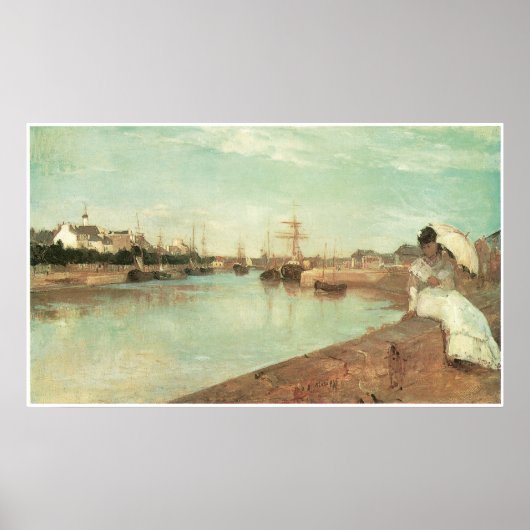 Uitzicht van de kleine haven van Lorient, Berthe M Poster (Voorkant)