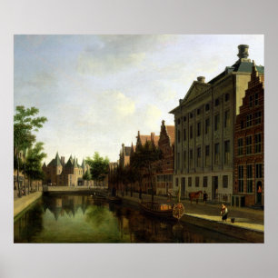 Uitzicht van de Kloveniersburgwal in Amsterdam Poster