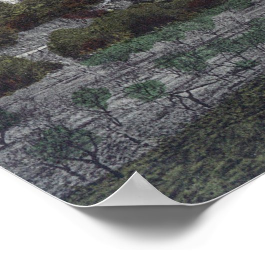 Uitzicht van de Knowles Granite Quarry Poster (Hoek)