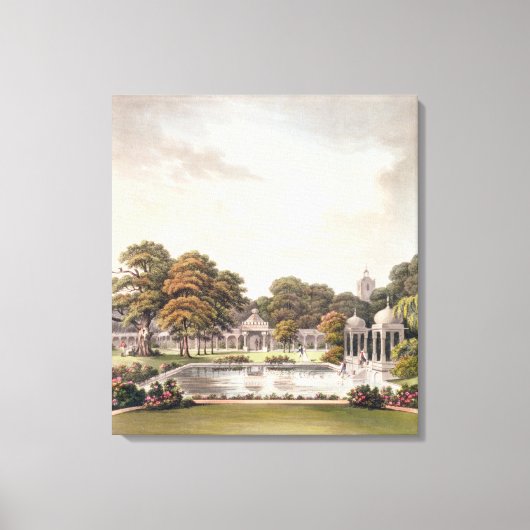 Uitzicht van de koepel, Brighton Pavilion, gegrave Canvas Afdruk (Voorkant)