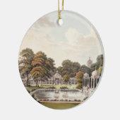 Uitzicht van de koepel, Brighton Pavilion, gegrave Keramisch Ornament (Links)