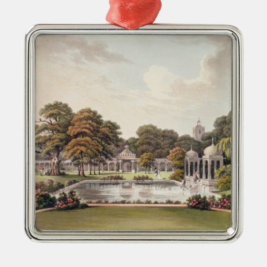 Uitzicht van de koepel, Brighton Pavilion, gegrave Metalen Ornament (Voorkant)