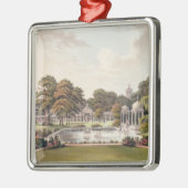 Uitzicht van de koepel, Brighton Pavilion, gegrave Metalen Ornament (Links)