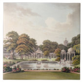 Uitzicht van de koepel, Brighton Pavilion, gegrave Tegeltje (Voorkant)