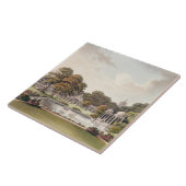 Uitzicht van de koepel, Brighton Pavilion, gegrave Tegeltje (Zijkant)