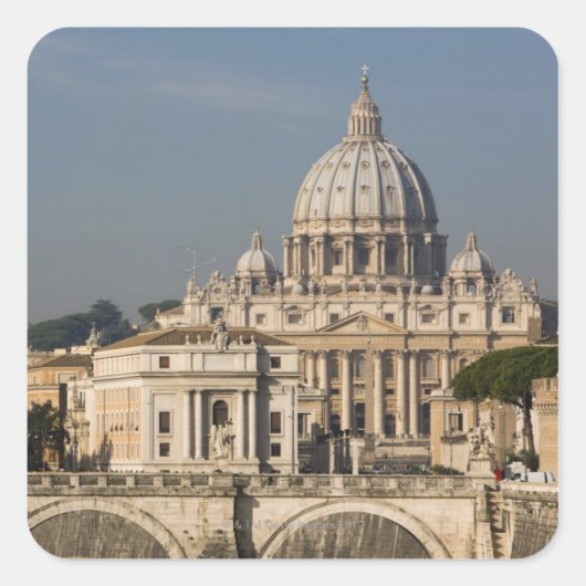 Uitzicht van de koepel van de Sint-Peter Basilica  Vierkante Sticker (Voorkant)