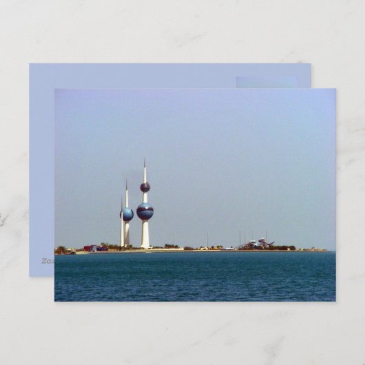 Uitzicht van de Koeweit Towers Briefkaart (Voorkant / Achterkant)