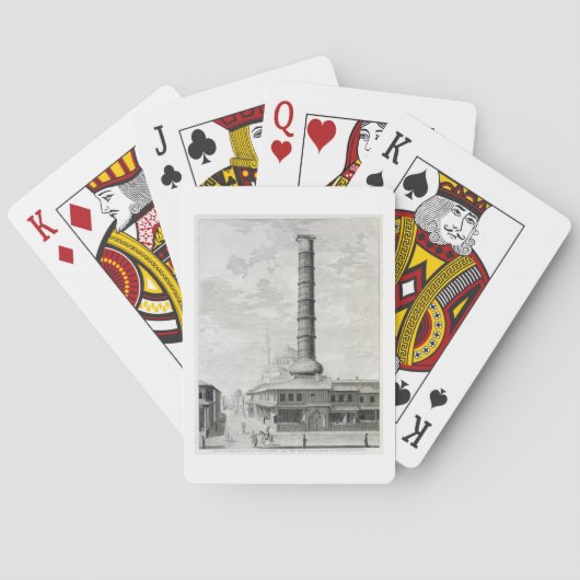 Uitzicht van de Kolom Constantine en de Opdrachtge Speelkaarten (Achterkant)