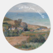 Uitzicht van de kust bij Wargemont, August Renoir Ronde Sticker (Voorkant)