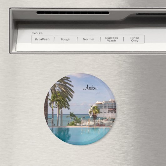 Uitzicht van de kust op Aruba Magneet (Insitu (Vaatwasser))