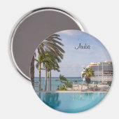 Uitzicht van de kust op Aruba Magneet (Voorkant / Achterkant)