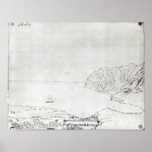 Uitzicht van de kust van Chili Poster