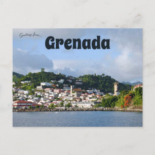 Uitzicht van de kustlijn in Grenada Briefkaart