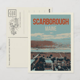 Uitzicht van de kustlijn Scarborough Maine USA Briefkaart