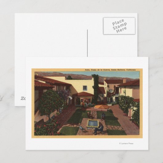 Uitzicht van De la Guerra Patio & Shops Briefkaart (Voorkant / Achterkant)