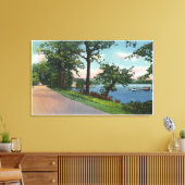 Uitzicht van de Lakeside Drive langs het Chautauqu Canvas Afdruk (Insitu (Woonkamer))