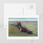 Uitzicht van de landbouwers die met een grote paar briefkaart (Voorkant / Achterkant)