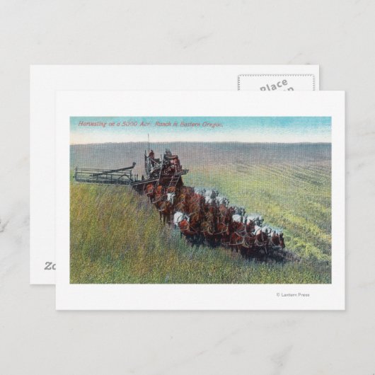 Uitzicht van de landbouwers die met een grote paar briefkaart (Voorkant / Achterkant)