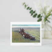 Uitzicht van de landbouwers die met een grote paar briefkaart (Staand voorkant)