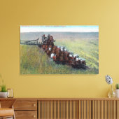 Uitzicht van de landbouwers die met een grote paar canvas afdruk (Insitu (Woonkamer))