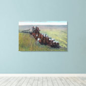 Uitzicht van de landbouwers die met een grote paar canvas afdruk (Insitu (Houten vloer))