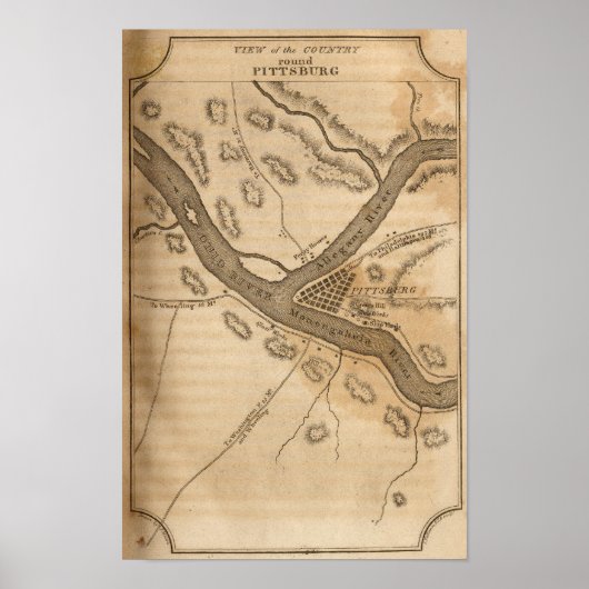 Uitzicht van de landenronde in Pittsburg Poster (Voorkant)