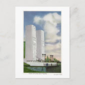 Uitzicht van de landing van de boot en de masten briefkaart (Voorkant)