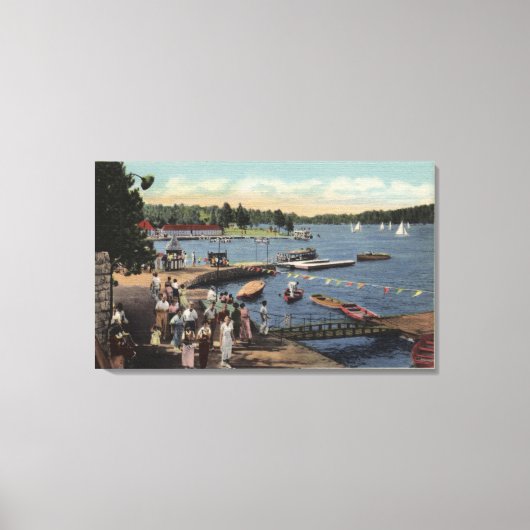 Uitzicht van de landing van het schip, badkuip canvas afdruk (Voorkant)