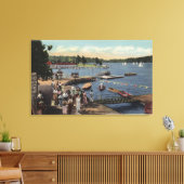 Uitzicht van de landing van het schip, badkuip canvas afdruk (Insitu (Woonkamer))