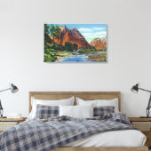 Uitzicht van de landing van Mount Majestic en Ange Canvas Afdruk (Insitu (Slaapkamer))