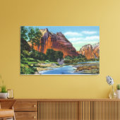 Uitzicht van de landing van Mount Majestic en Ange Canvas Afdruk (Insitu (Woonkamer))