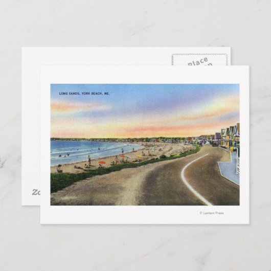 Uitzicht van de lange zanden bij het strand van Yo Briefkaart (Voorkant / Achterkant)