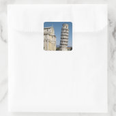Uitzicht van de Leaning Tower Vierkante Sticker (Tas)