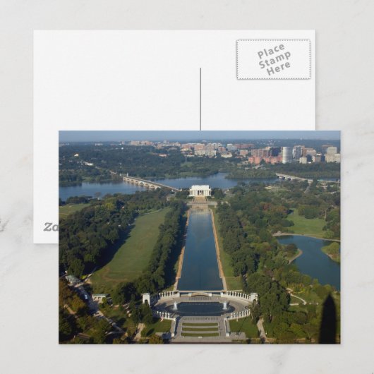 Uitzicht van de Lincoln Memorial Briefkaart (Voorkant / Achterkant)