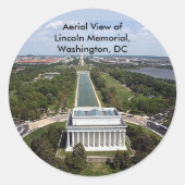 Uitzicht van de Lincoln Memorial, Washington, D Ronde Sticker (Voorkant)