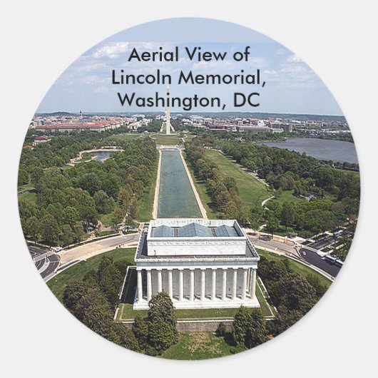 Uitzicht van de Lincoln Memorial, Washington, D Ronde Sticker (Voorkant)